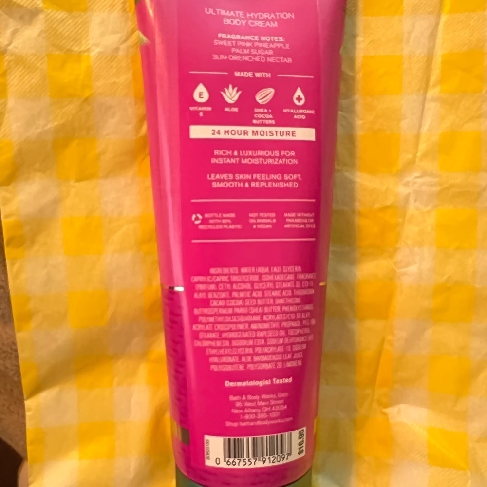 🆕 Bath & Body Works Pink Pineapple Sunrise Full Size Body Cream RETIRED SCENT - Picture 2 of 2